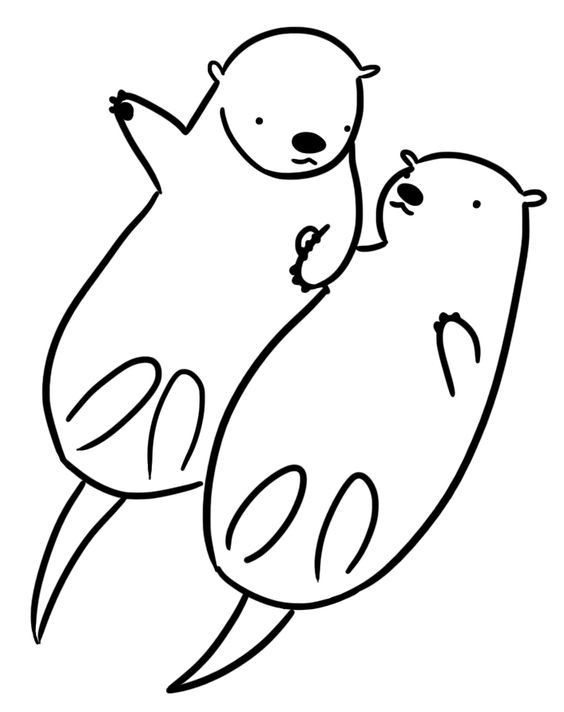 Baby Otter Coloring Pages
 Otter coloring page in 2019