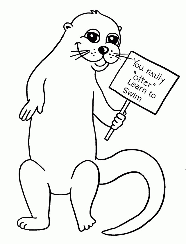 Baby Otter Coloring Pages
 River Otter Coloring Page Coloring Home
