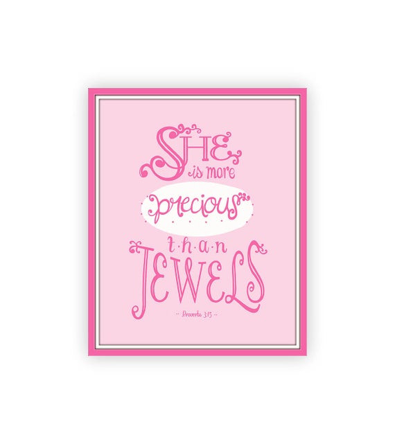 Baby Quotes Bible
 Baby Girl Bible Verse Pink Nursery Print 8x10 Proverbs