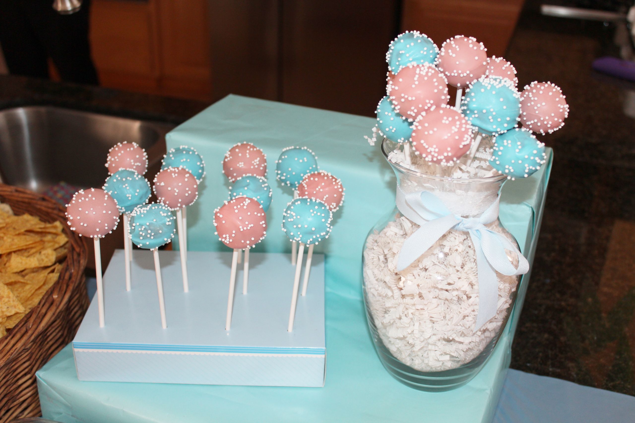 Baby Reveal Party Cakes
 Gender Reveal Party Cake Pops