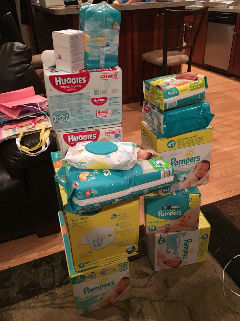 Baby Reveal Party Gifts
 Ask guest to bring us Diaper and wipes for gender reveal