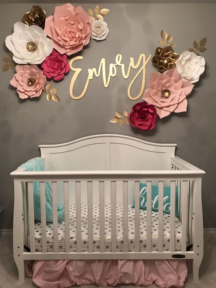 Baby Room Wall Decoration Ideas
 Baby girl nursery name decal wall flowers