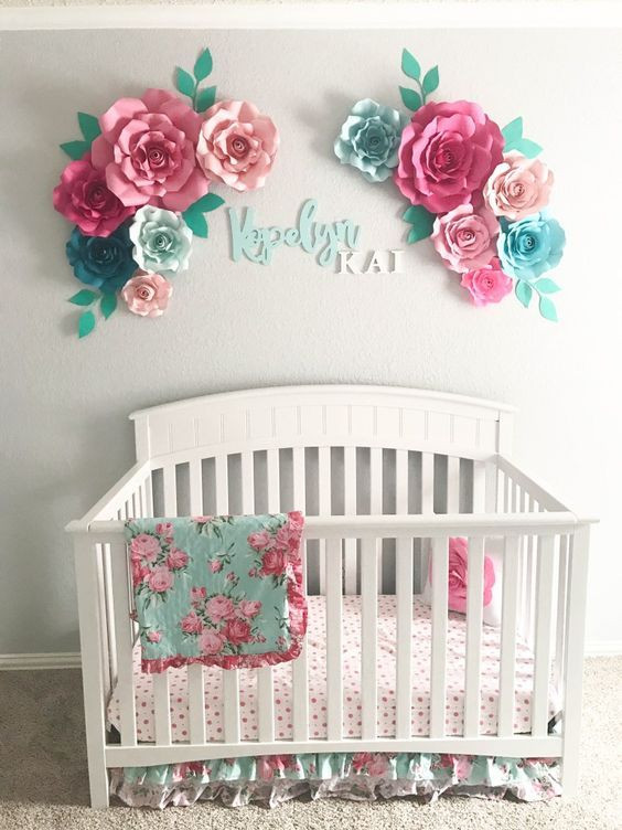 Baby Room Wall Decoration Ideas
 Aqua Floral Nursery for Baby Girl