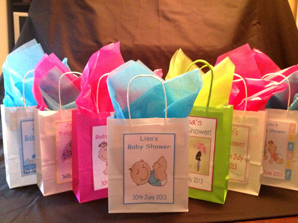 Baby Shower Gift Bags Ideas
 Personalised BABY SHOWER FAVOUR Gift Bags Various