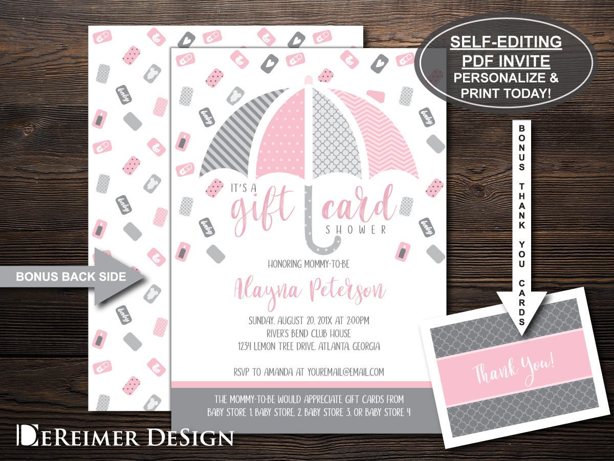 Baby Shower Gift Cards
 Gift Card Shower Invitation Gift Card Baby Shower Baby