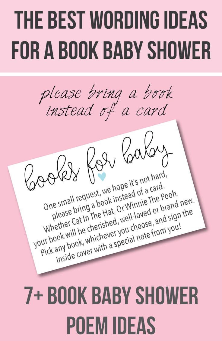 Baby Shower Gift Cards Wording
 9 "Bring a Book Instead of a Card" Baby Shower Invitation