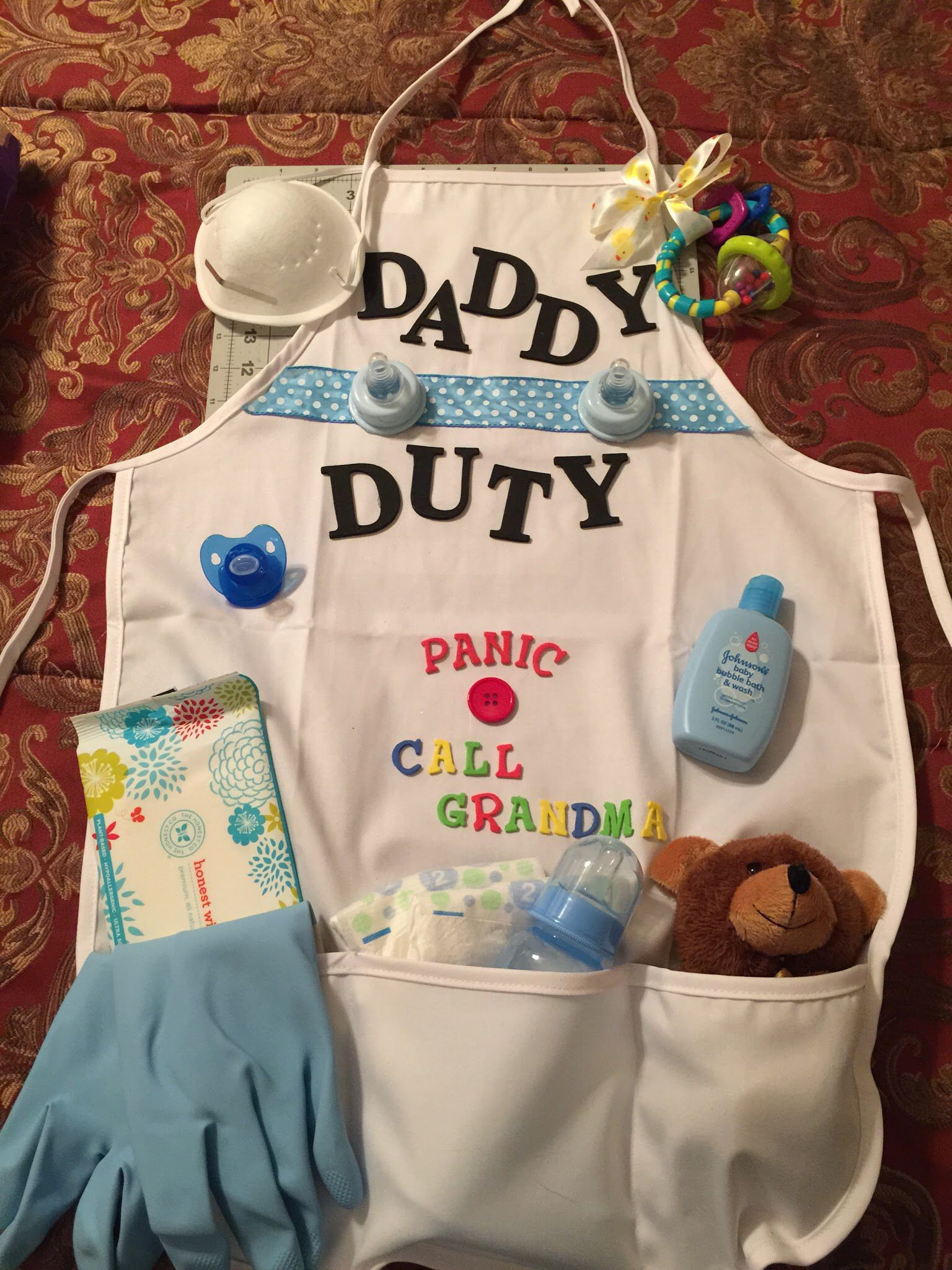 Baby Shower Gift Ideas For Mom And Dad
 New Dad Diaper Duty apron