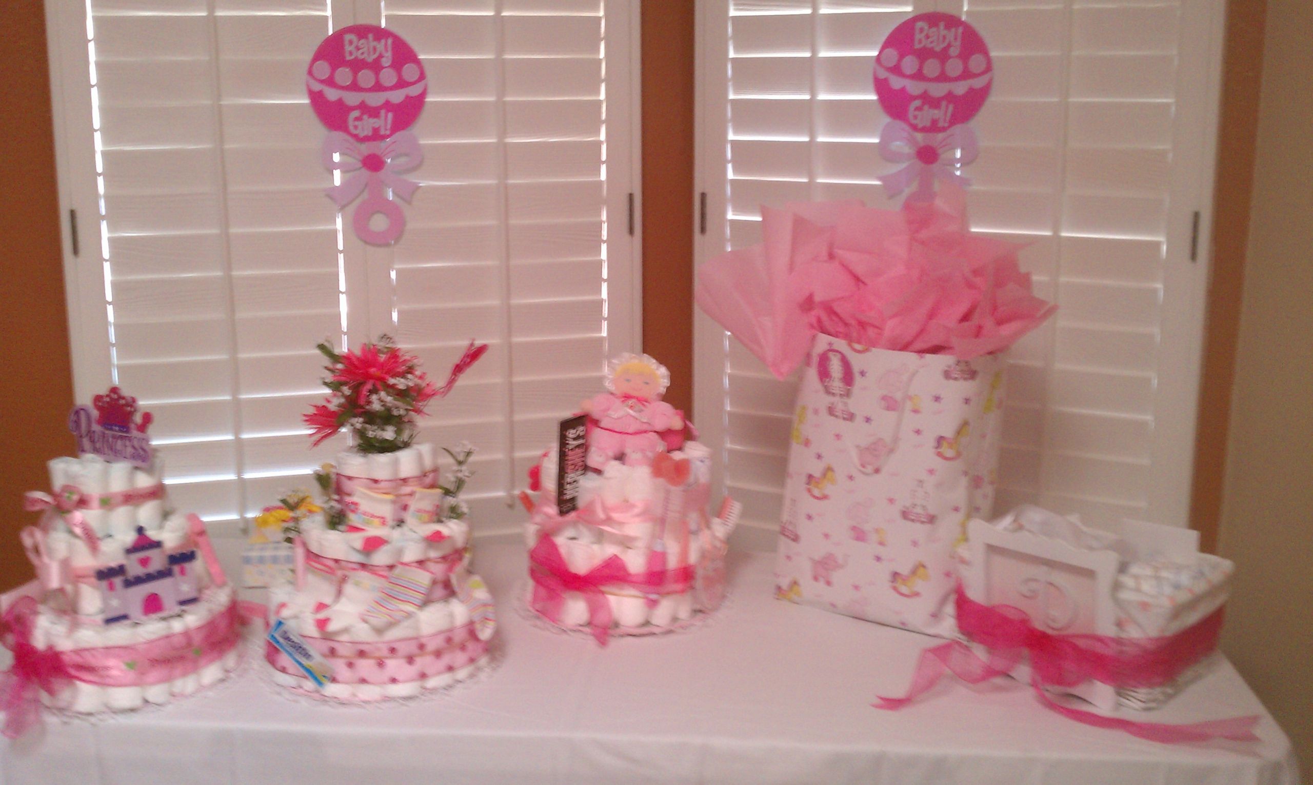 Baby Shower Gift Table
 Tables Chairs Pink Linens Baby Shower