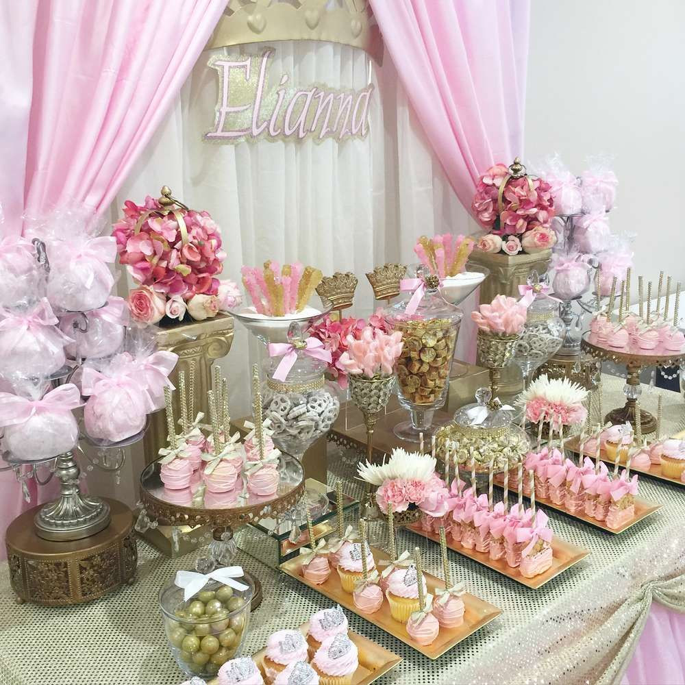 Baby Shower Party Ideas For Girl
 Princess baby shower party dessert table See more party