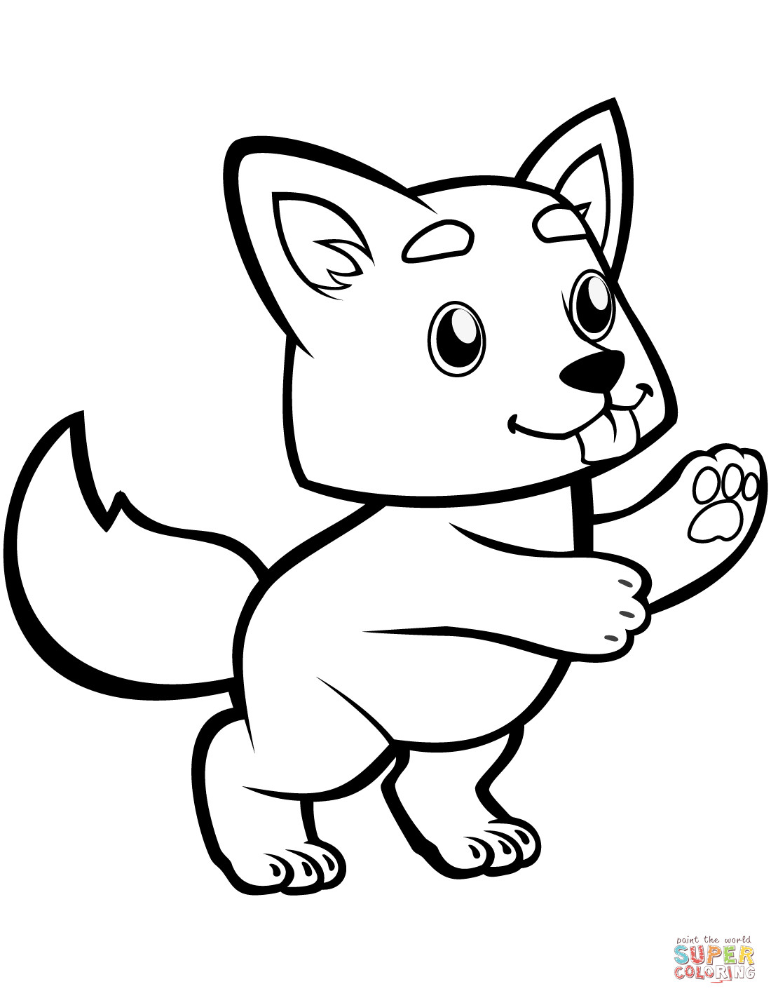 Baby Wolves Coloring Pages
 Cute Baby Wolf coloring page
