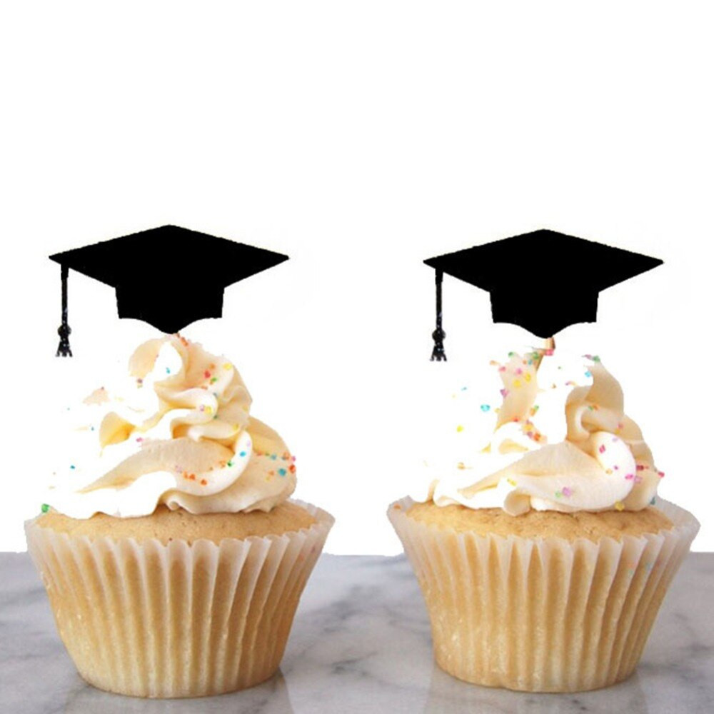 Bachelor Graduation Party Ideas
 24pcs set Bachelor Hat Cupcake Topper Cap Cake Party