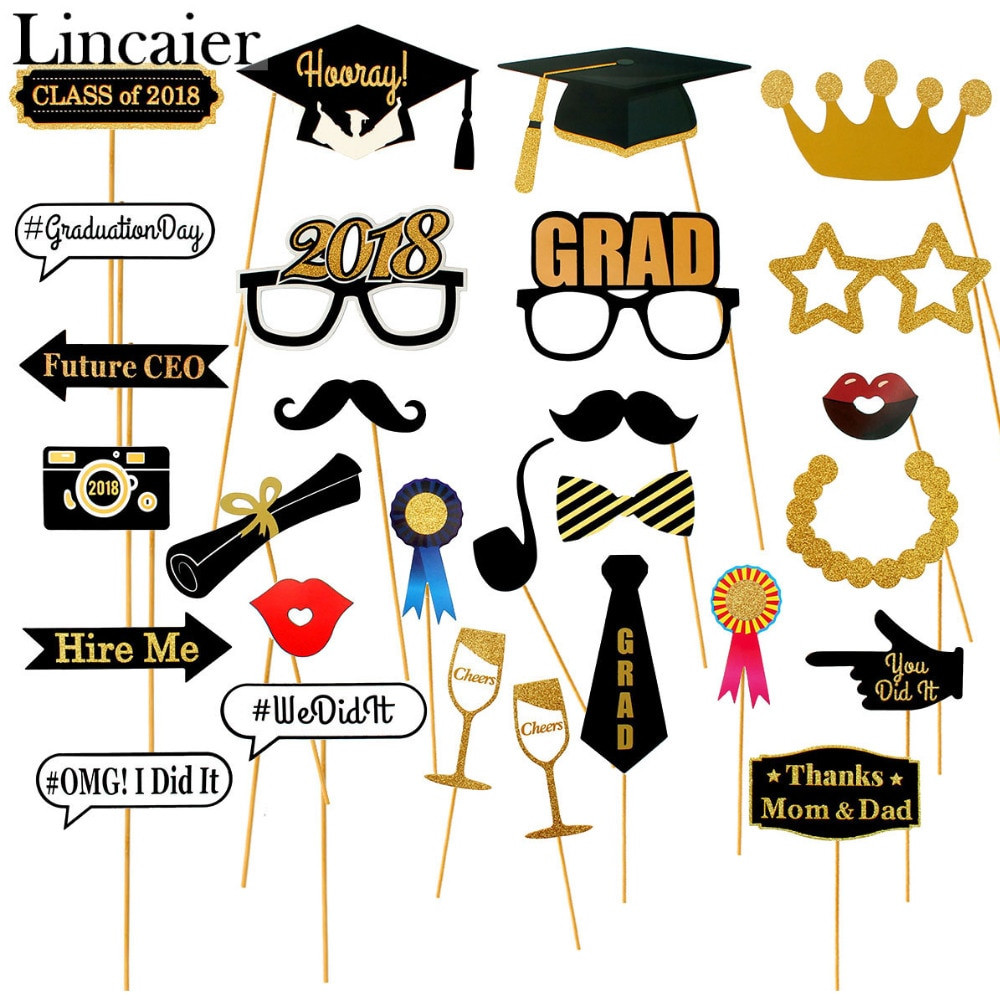 Bachelor Graduation Party Ideas
 Lincaier 28pcs Booth Props 2018 Graduation Party