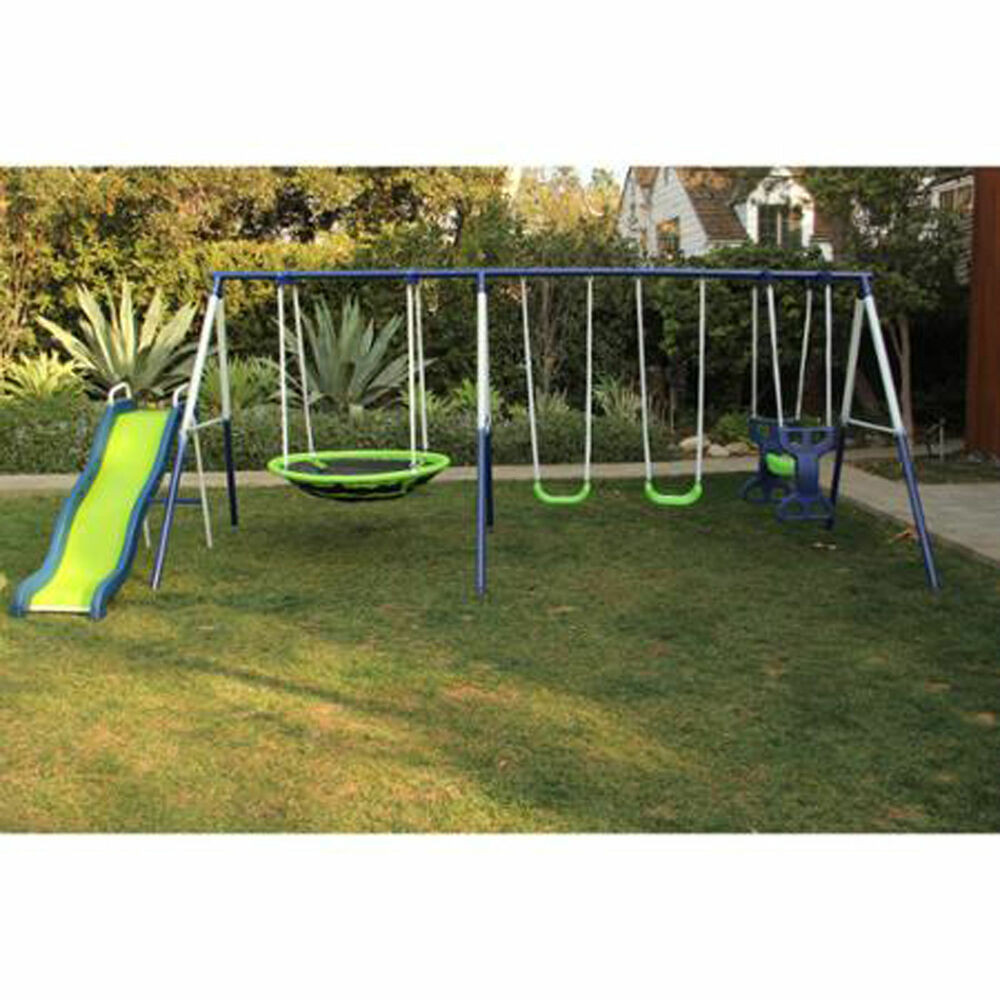 Backyard Swing For Kids
 Swing Set Playground Metal Swingset Backyard Playset