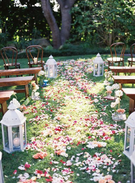 Backyard Wedding Decoration Ideas
 Shabby Chic Multicolor Aisle Markers Country Fall Garden