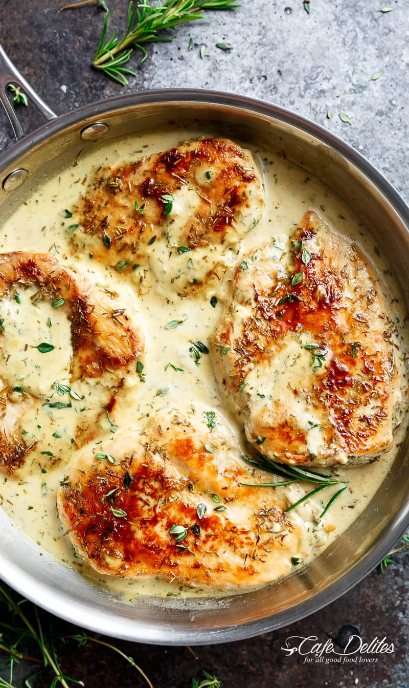Baked Dinners Ideas
 Quick & Easy Creamy Herb Chicken Cafe Delites