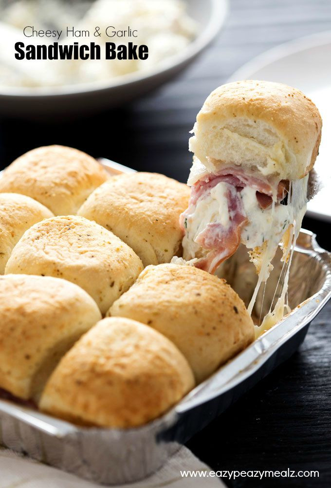 Baked Ham And Cheese Sandwiches In Foil
 Cheesy Ham and Garlic Sandwich Bake Easy Peasy Meals