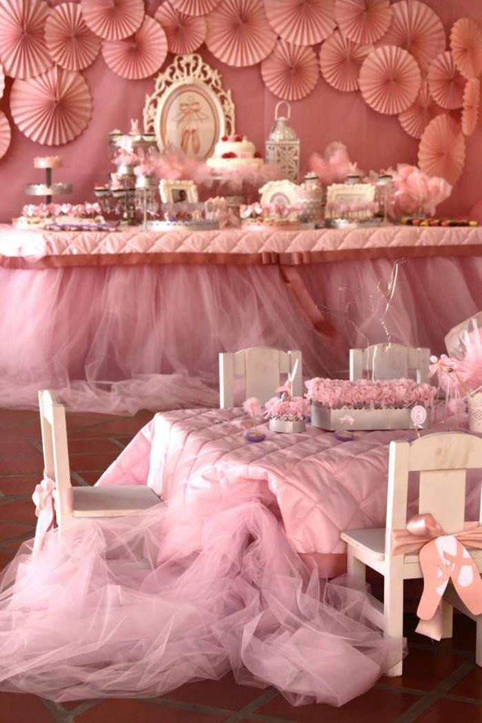 Ballerina Birthday Decorations
 Kara s Party Ideas Pink Ballerina Birthday Party via Kara