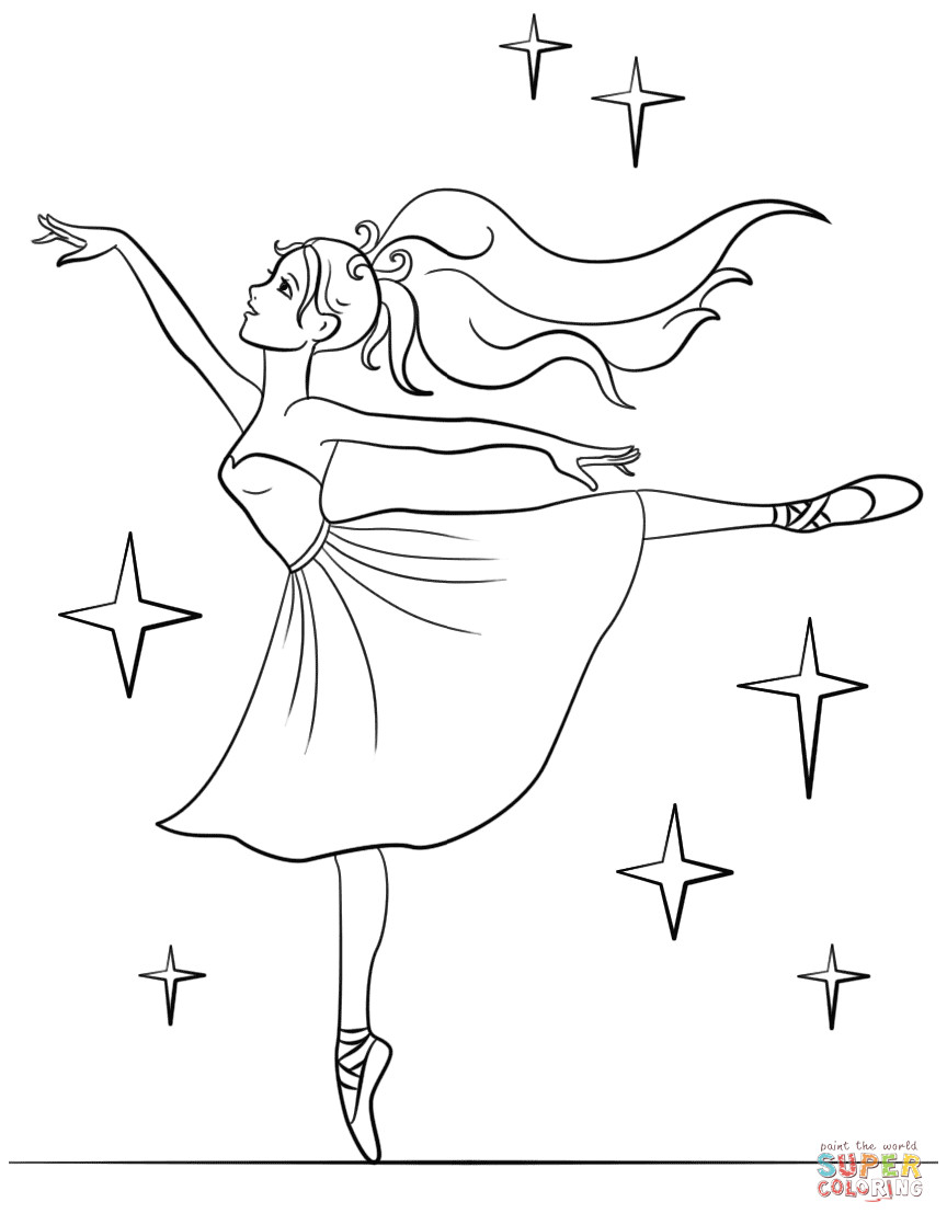 Ballerina Coloring Pages For Kids
 Beautiful Ballerina coloring page