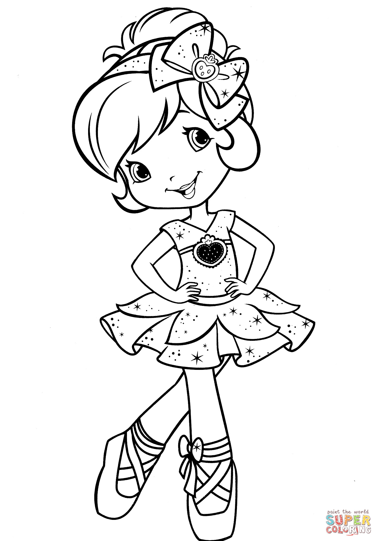 Ballerina Coloring Pages For Kids
 Strawberry Shortcake Ballerina coloring page