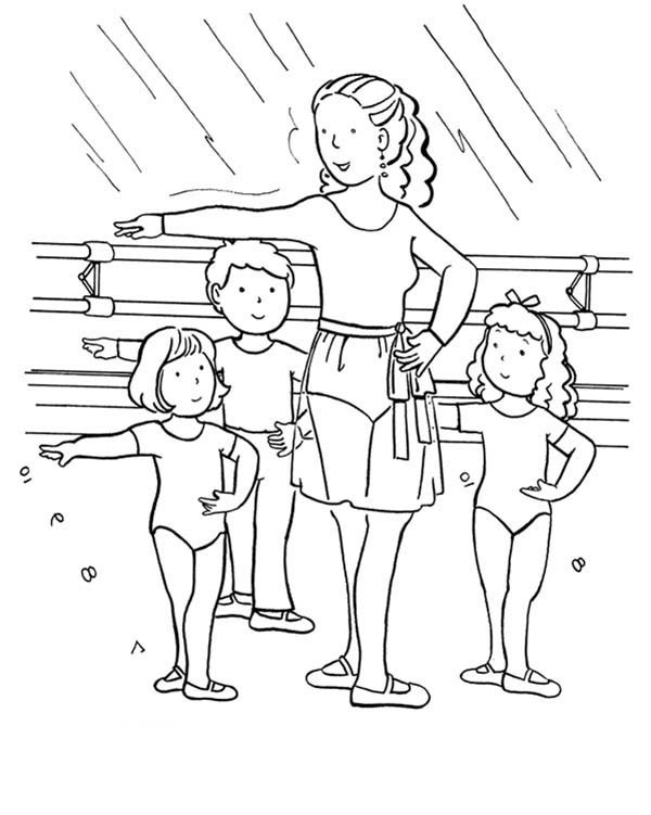 Ballerina Coloring Pages For Kids
 Ballet Class for Kids Coloring Pages