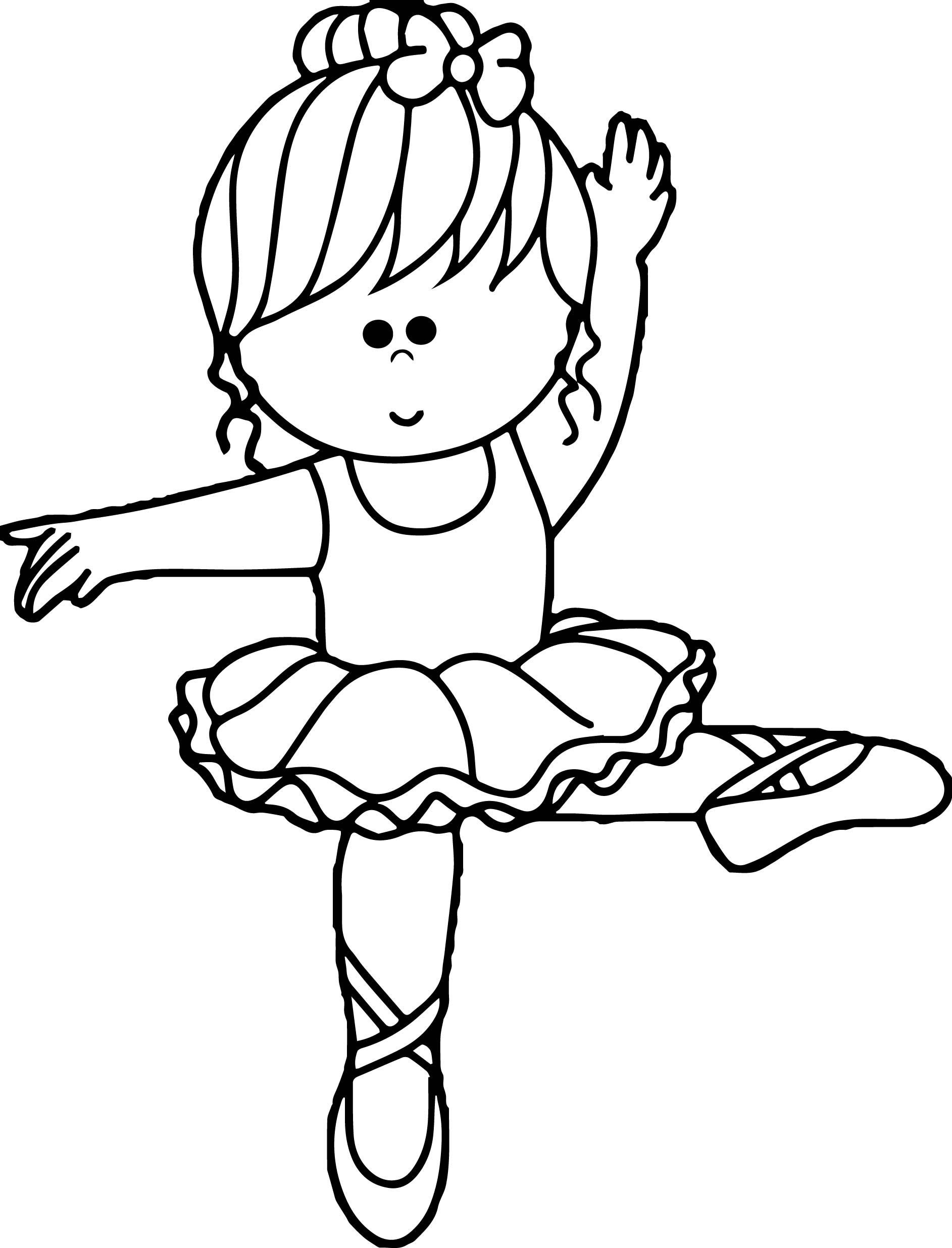 Ballerina Coloring Pages For Kids
 Cartoon Ballerina Coloring Page