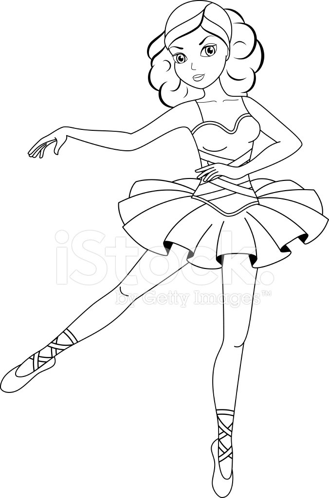Ballerina Coloring Pages For Kids
 Ballerina Coloring Page Stock Vector Free