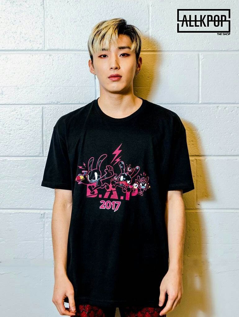 Bap Party Baby Tour
 Jongup wearing the BAP World Tour Party BABY shirt