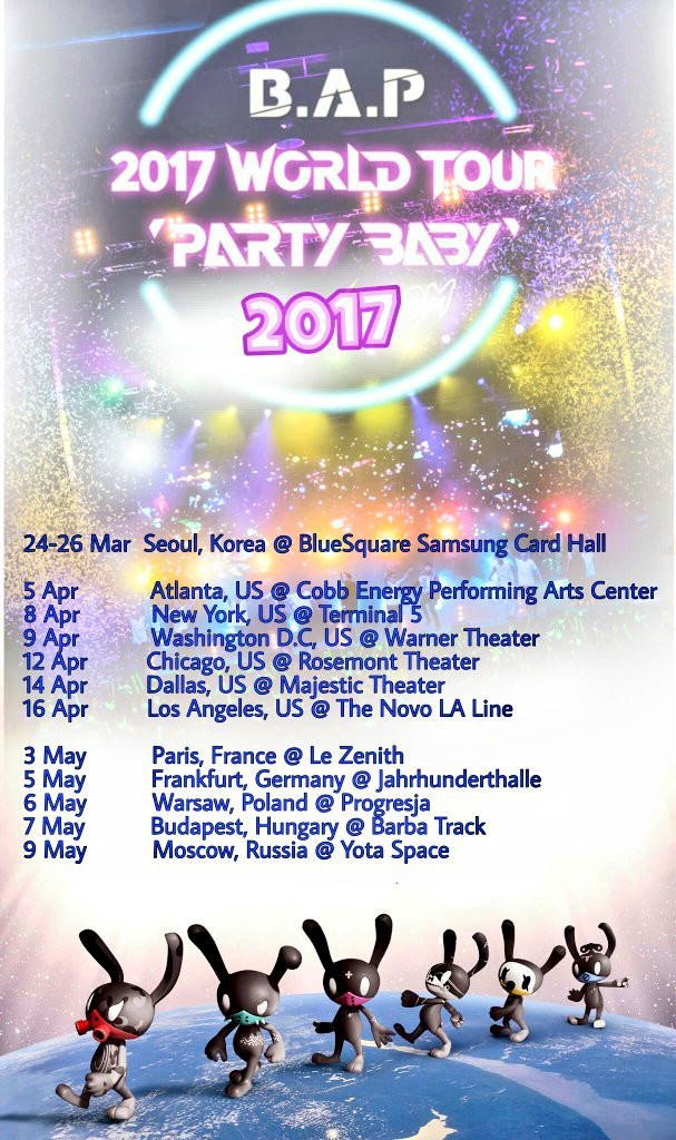 Bap Party Baby Tour
 Party Baby B A P 2017 World Tour In Dallas – KPOP