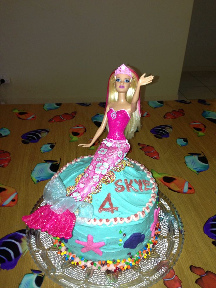 Barbie Mermaid Birthday Party Ideas
 8 best images about Barbie cake on Pinterest
