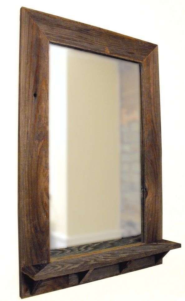Barnwood Mirror DIY
 Barnwood Framed Mirror with Shelf by mosswoodshop on Etsy