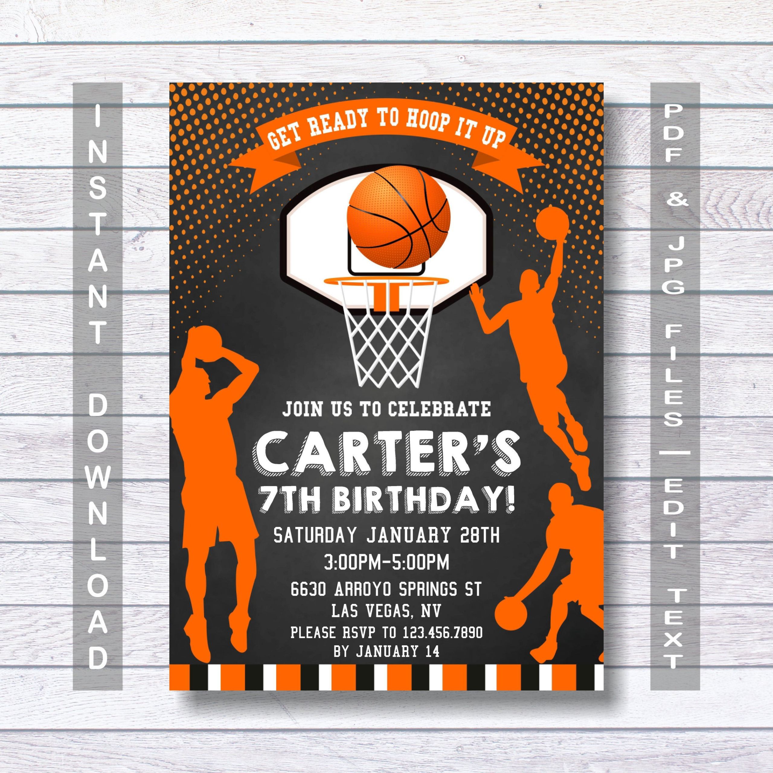 Basketball Birthday Party Invitations
 Basketball Invitations Basketball Birthday Invitation