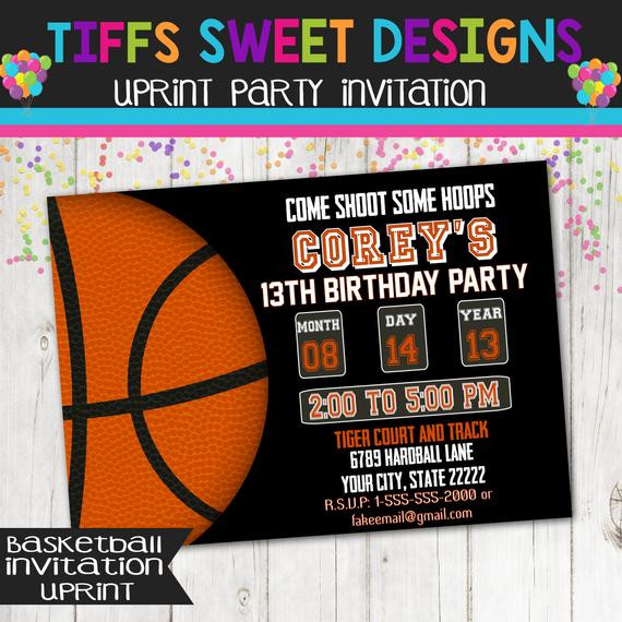 Basketball Birthday Party Invitations
 Basketball Party Basketball Invitation Must See Other
