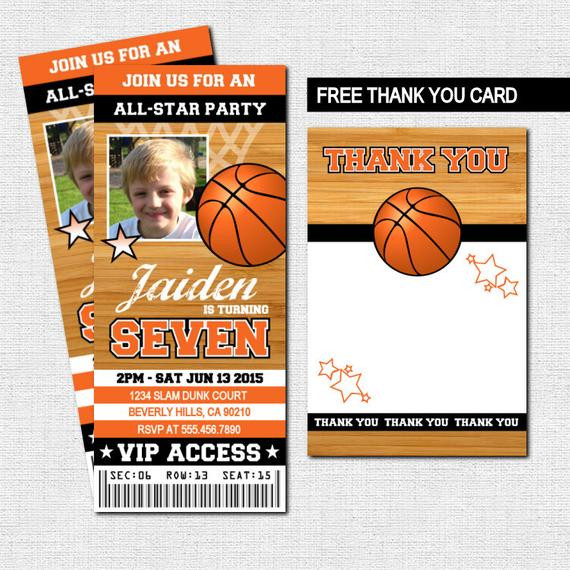 Basketball Birthday Party Invitations
 Items similar to BASKETBALL TICKET INVITATIONS Birthday