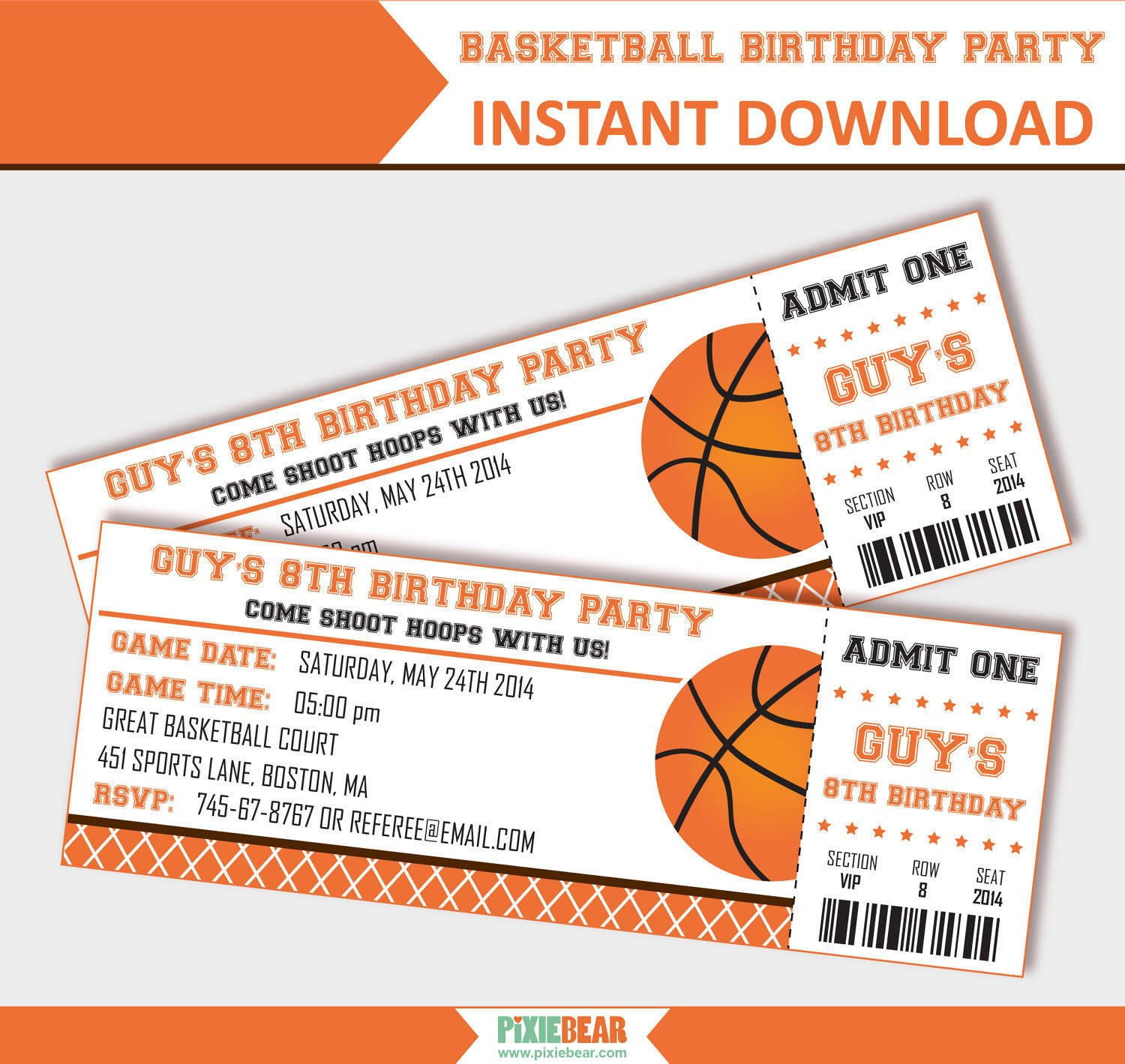 Basketball Birthday Party Invitations
 Basketball Party Invitation Basketball Birthday Invitation