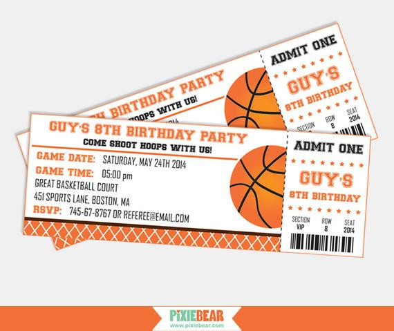 Basketball Birthday Party Invitations
 Basketball Party Invitation Basketball Birthday by