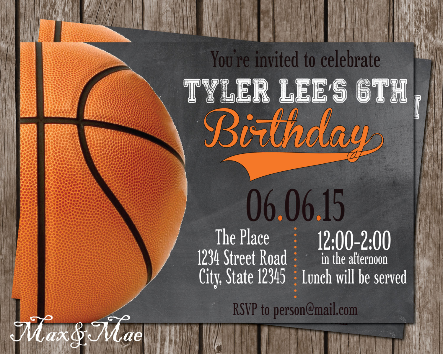 Basketball Birthday Party Invitations
 Basketball Birthday Invitation Basketball Party Sport