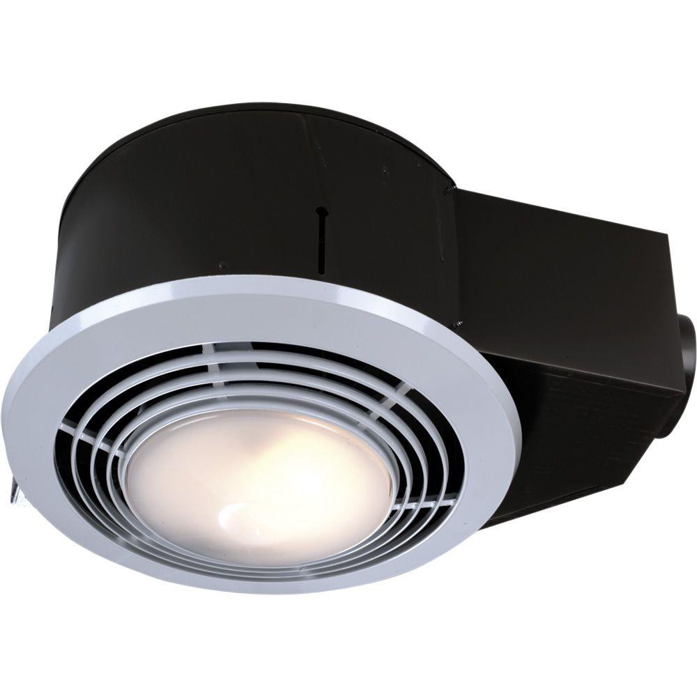 Bathroom Fan Light Heater
 NuTone 100 CFM Ceiling Bathroom Exhaust Fan with Light and