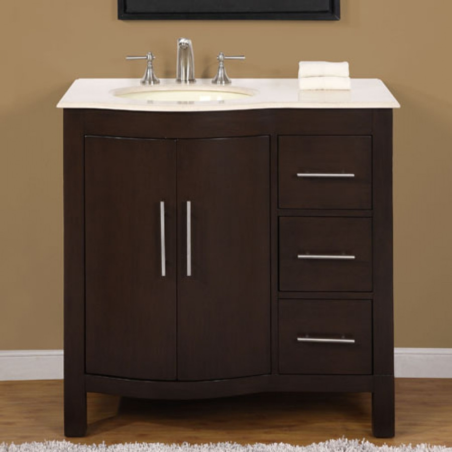 Bathroom Vanity 36
 36 Inch Modern Single Bathroom Vanity with Cream Marfil