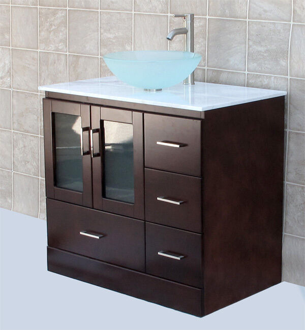 Bathroom Vanity 36
 36" Bathroom Vanity 36 inch Cabinet White top Vessel Sink