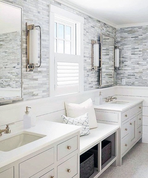 Bathroom Vanity Backsplash
 Top 70 Best Bathroom Backsplash Ideas Sink Wall Designs