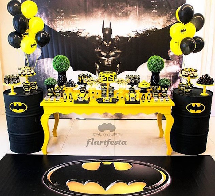 Batman Birthday Party Decorations
 Kara s Party Ideas Black and Yellow Batman Birthday Party