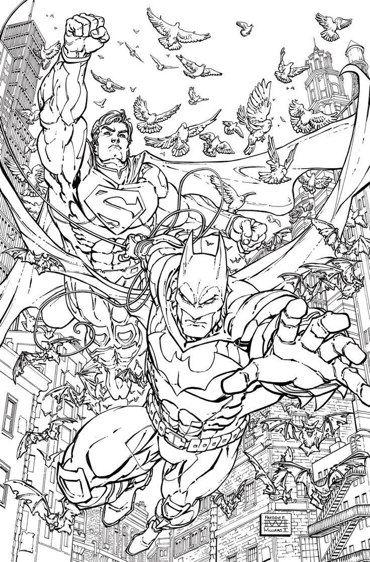 Batman Coloring Pages For Adults
 BATMAN SUPERMAN 28 Adult Coloring Book Variant cover by