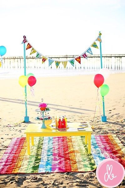 Beach Birthday Party Ideas For Kids
 girl kids beach party Nice set up for a party on the