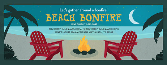 Beach Bonfire Birthday Party Ideas
 Invitations Free eCards and Party Planning Ideas from Evite