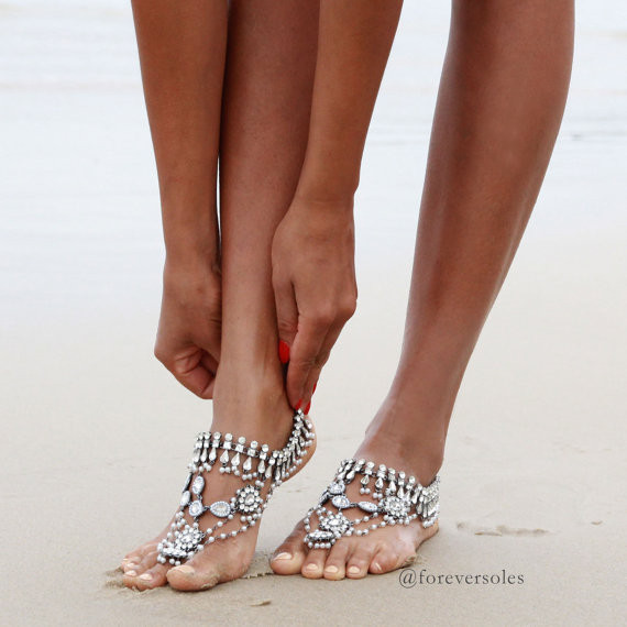 Beach Wedding Barefoot Sandals
 Barefoot wedding sandals for brides Chic & Stylish Weddings