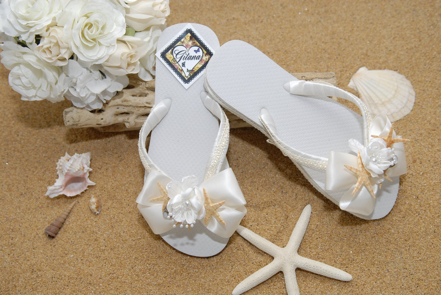 Beach Wedding Flip Flops
 Items similar to Bridal Flip Flops Bridal sandals Beach