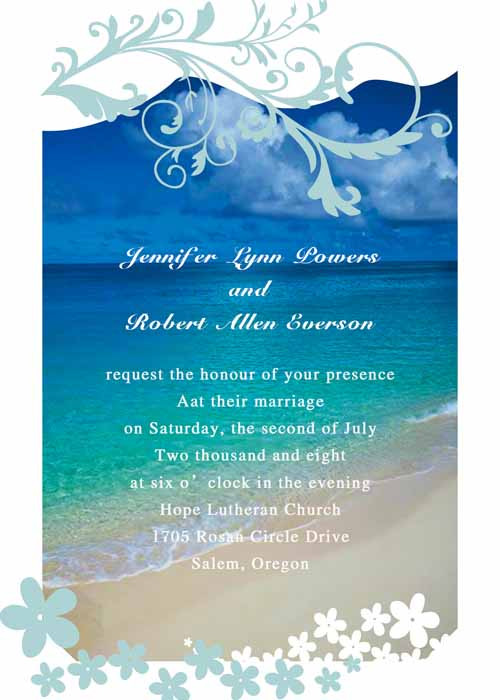 Beach Wedding Invitations Cheap
 Sample Wording Summer Wedding