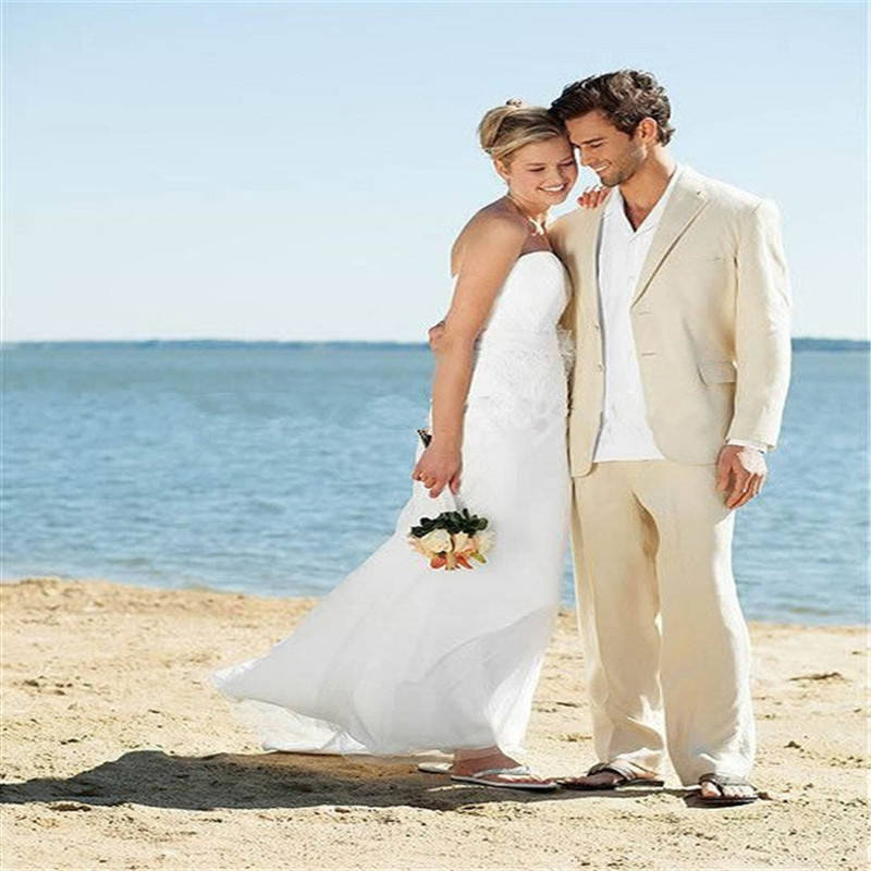 Beach Wedding Suits
 Ivory Linen Suits Beach Wedding Suits For Men Tailored
