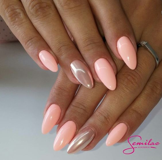 Beautiful Gel Nails
 Beautiful pink gel nails with silver accent LadyStyle