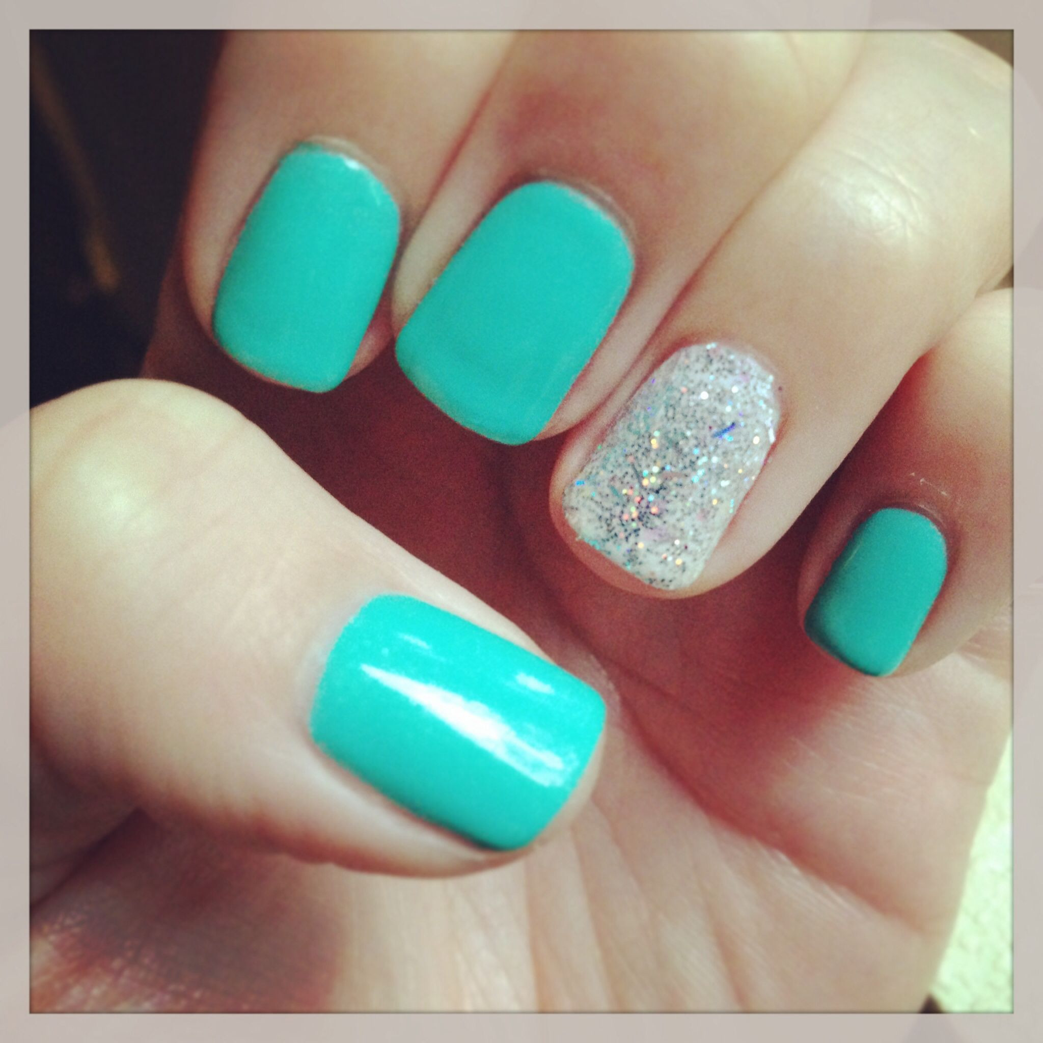 Beautiful Gel Nails
 Nails Tiffany blue gel shellac